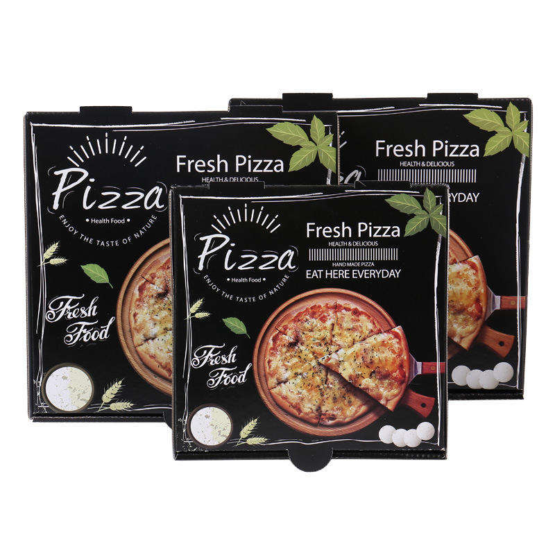 Caixa de pizza de luxe ondulada amb logotip de qualitat alimentària