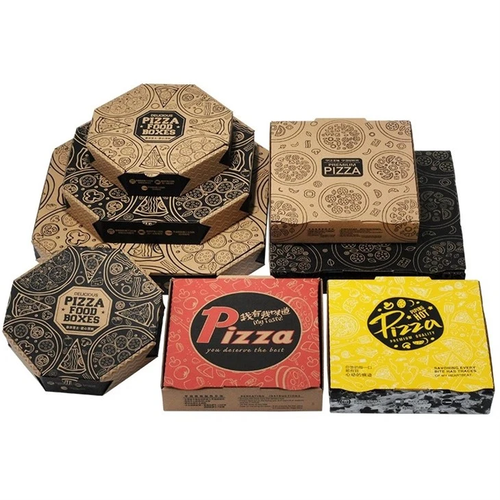 Caixa d'embalatge de pizza en forma d'octangular amb logotip del client